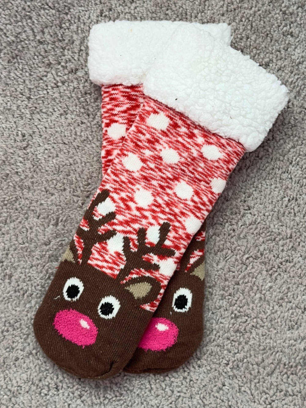 Cozy Reindeer Lined Slipper Socks